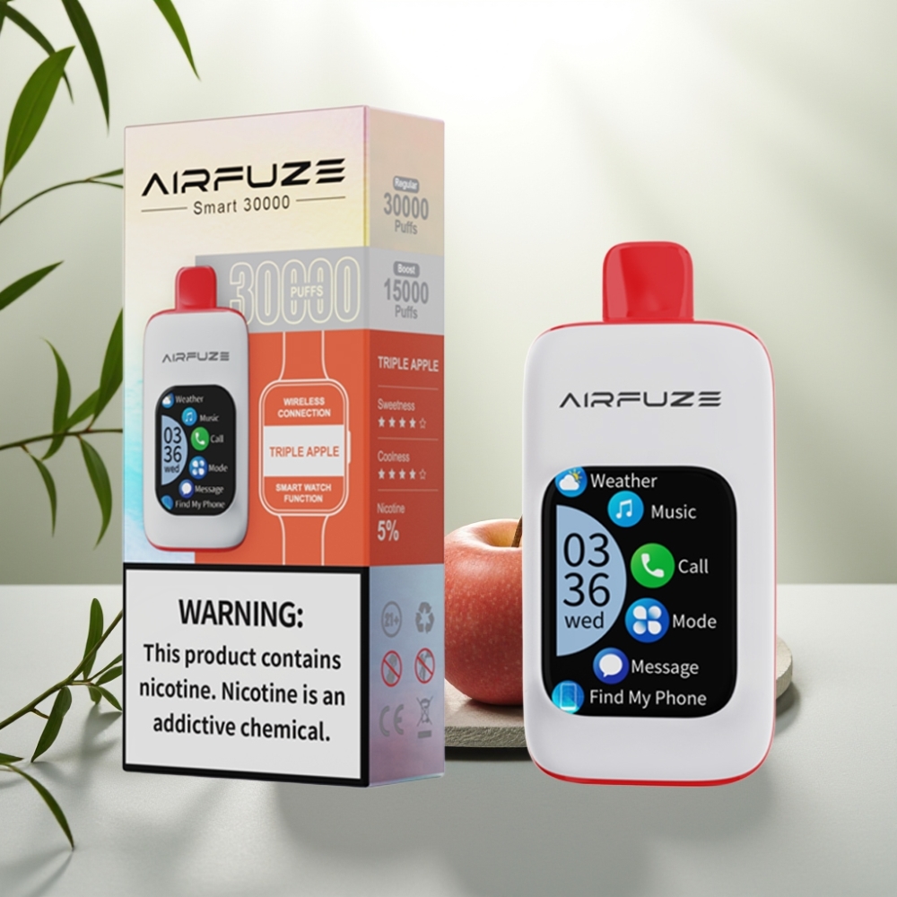 AirFuze Smart 30000 Puffs Disposable Pod, 5% Nicotine, 900mAh, Măr Triple