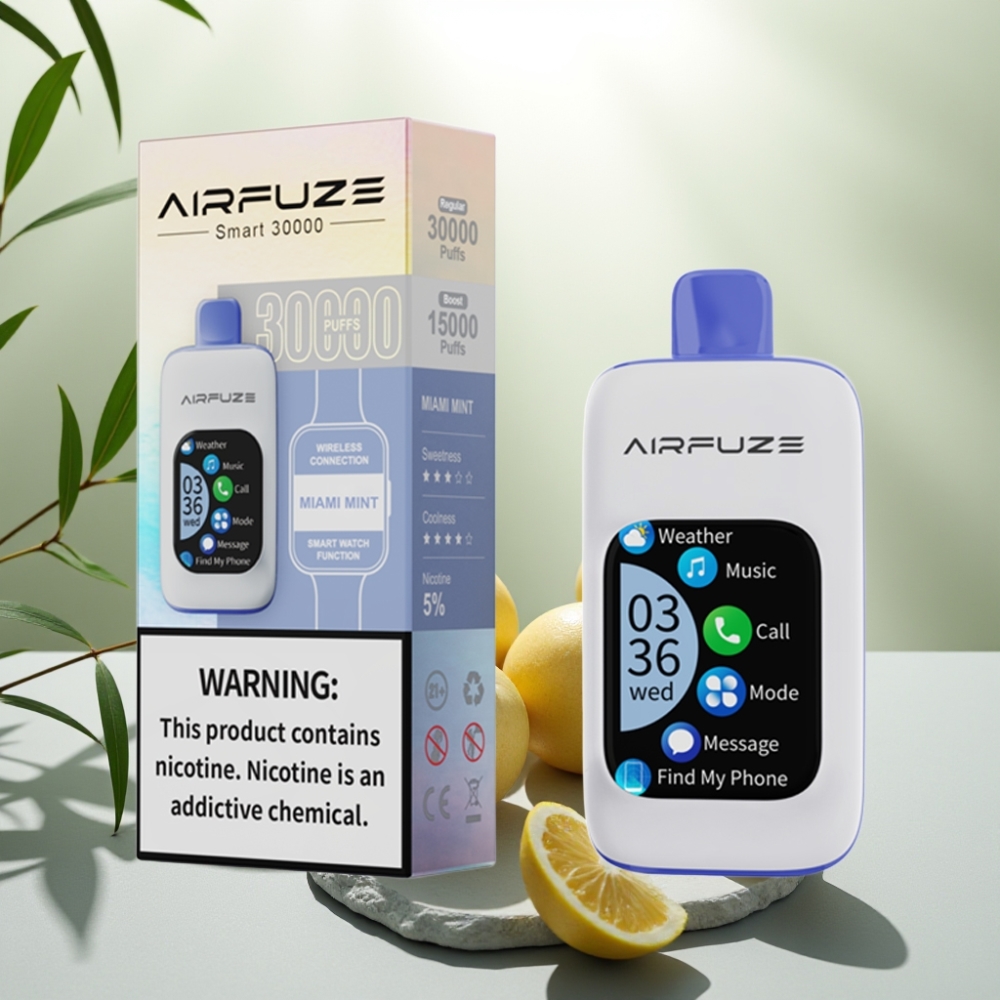 AirFuze Smart 30000 Puffs Disposable Pod Miami Mentă, 900mAh, 5% Nicotină