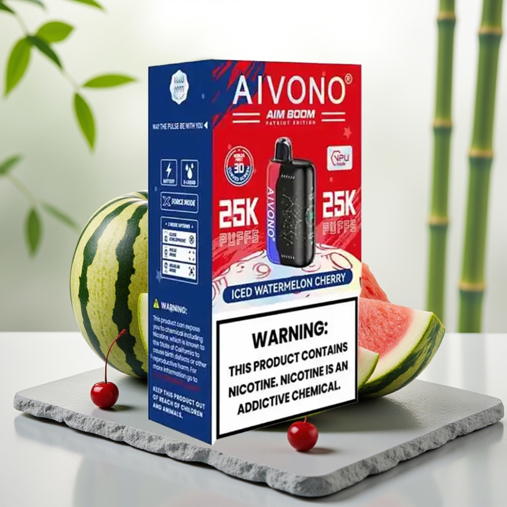 Aivono AIM BOOM 25000 Pufuri Afine Pepene Roșu Răcoros 0% 2% 3% 5% 28ml 650mAh