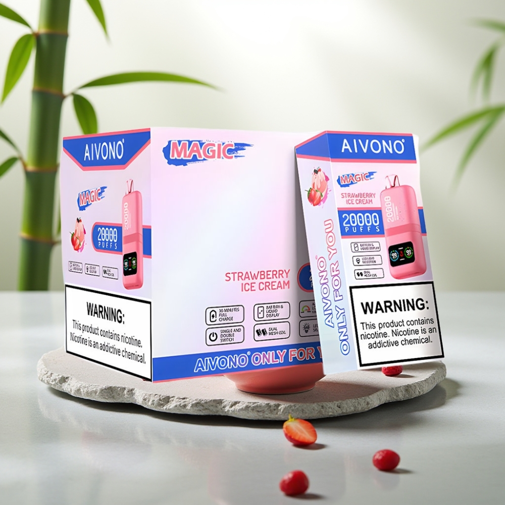 Aivono AIM MAGIC 20000 Puffs Capsă Dispozabilă cu Aroma de Înghețată de Căpșuni, 26ml, 5% Nicotină, Tip-C