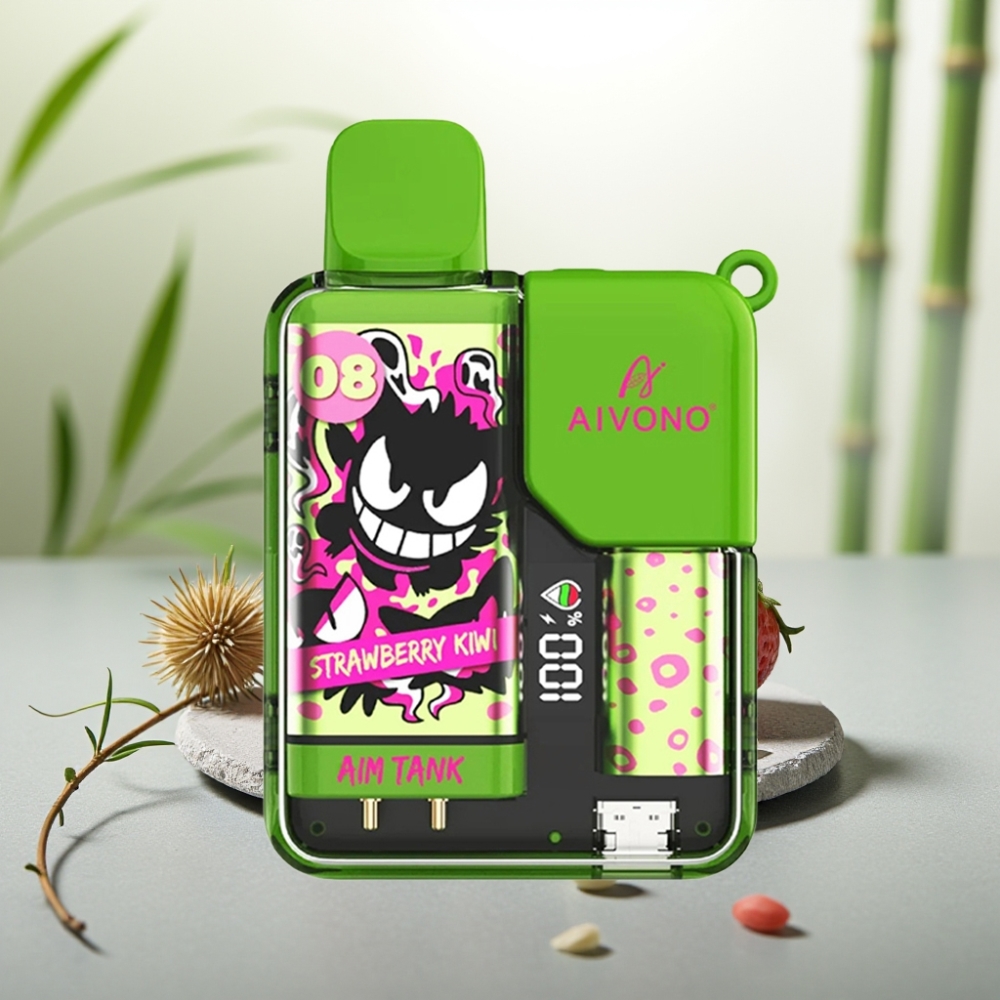 Aivono AIM-TANK 9500 Puffs Capsuni Kiwi, 18ml, 650mAh, LCD, 1.2ohm