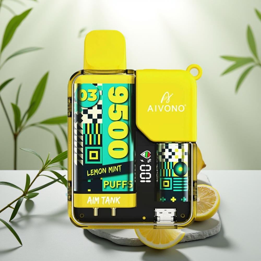 Aivono AIM-TANK 9500 Puffs Lămâiţă Mentă 18ml 650mAh LCD 1.2ohm