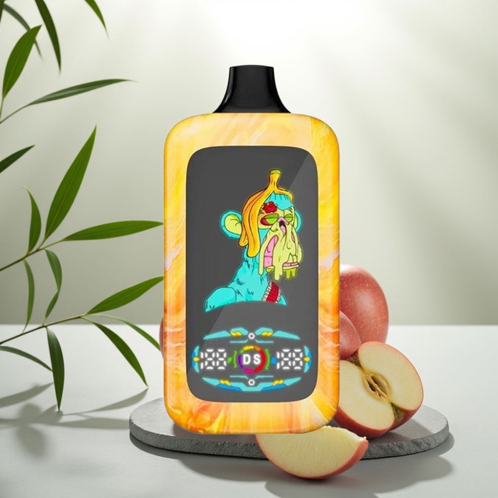 Fumot Digital Monkey Disposable Vape Măr Dulce Dublu, 40000 Pufuri, Dual Mesh, 850 MAH