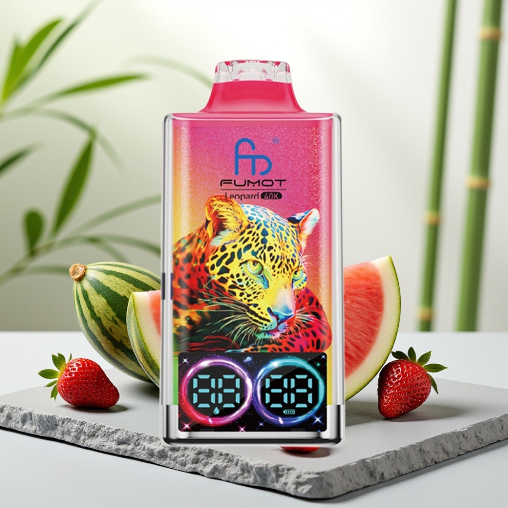 Fumot Leopard 40K Puffs Capsă Dispozabilă Căpșună Pepene Verde, 5%, 700mAh, Dual Mesh