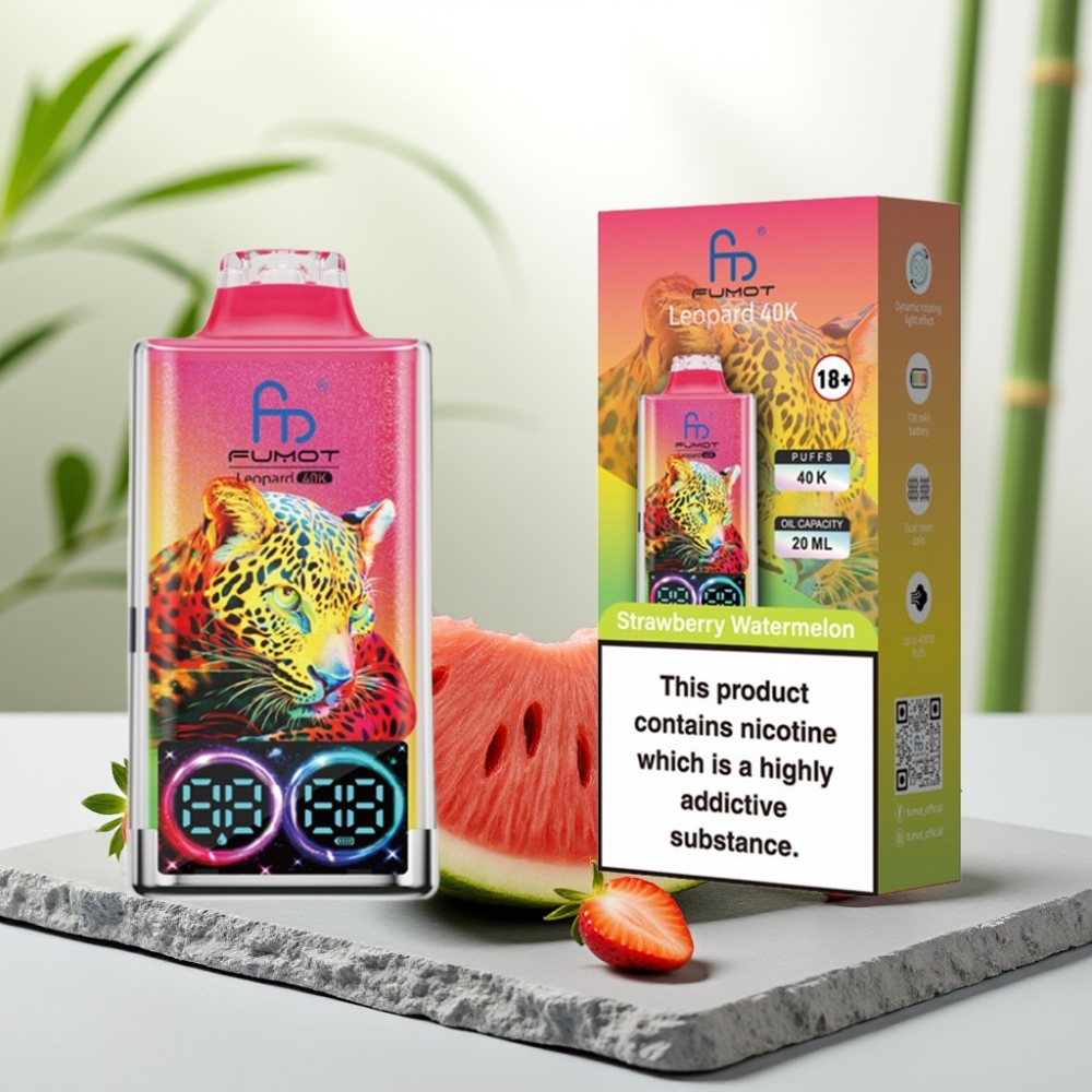 Fumot Leopard 40K Puffs Capsă Dispozabilă Căpșună Pepene Verde, 5%, 700mAh, Dual Mesh