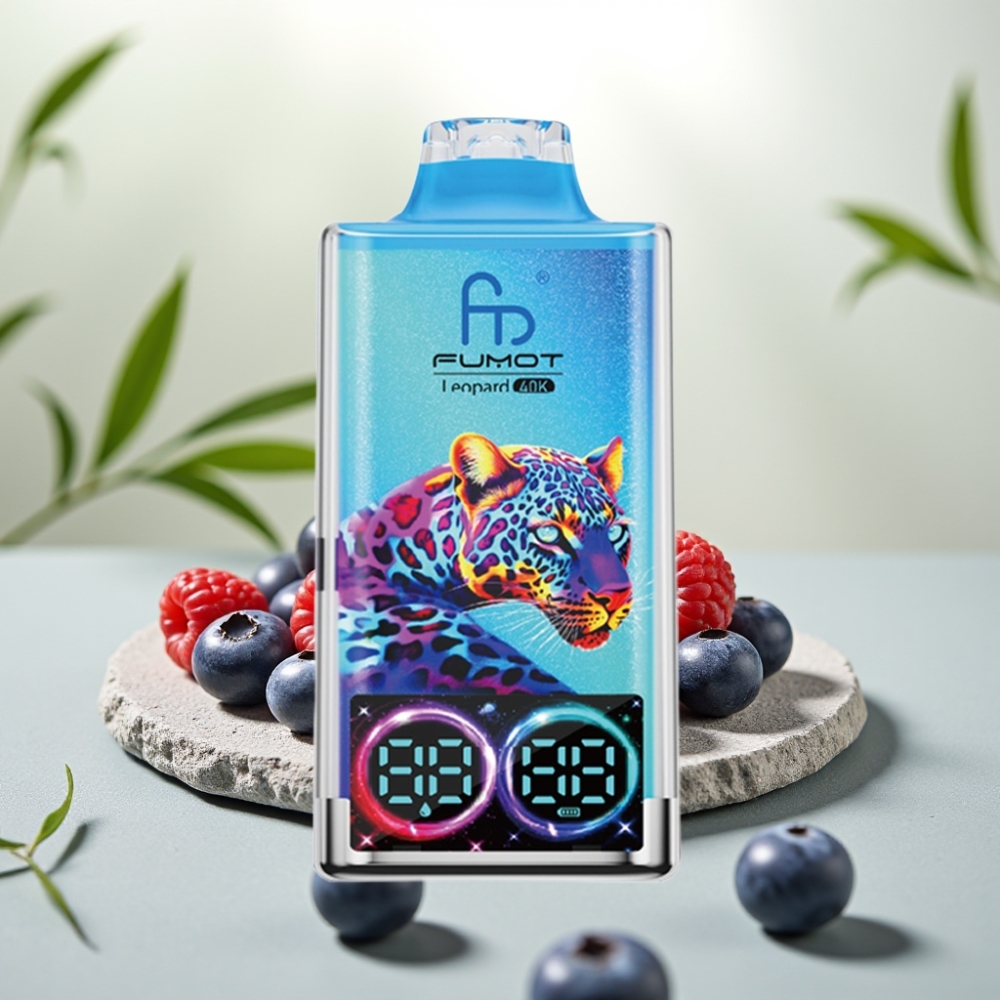Fumot Leopard 40K Puffs Disposable Vape Afine Zmeură, 5%, 700mAh, Dual Mesh