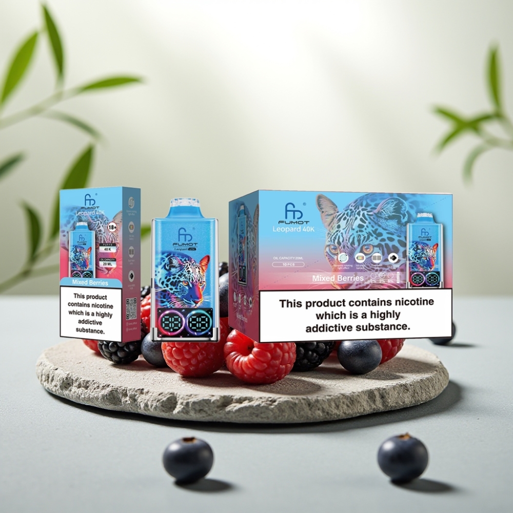 Fumot Leopard 40K Puffs Disposable Vape Fructe de Pădure Mixt 5% 700mAh Dual Mesh