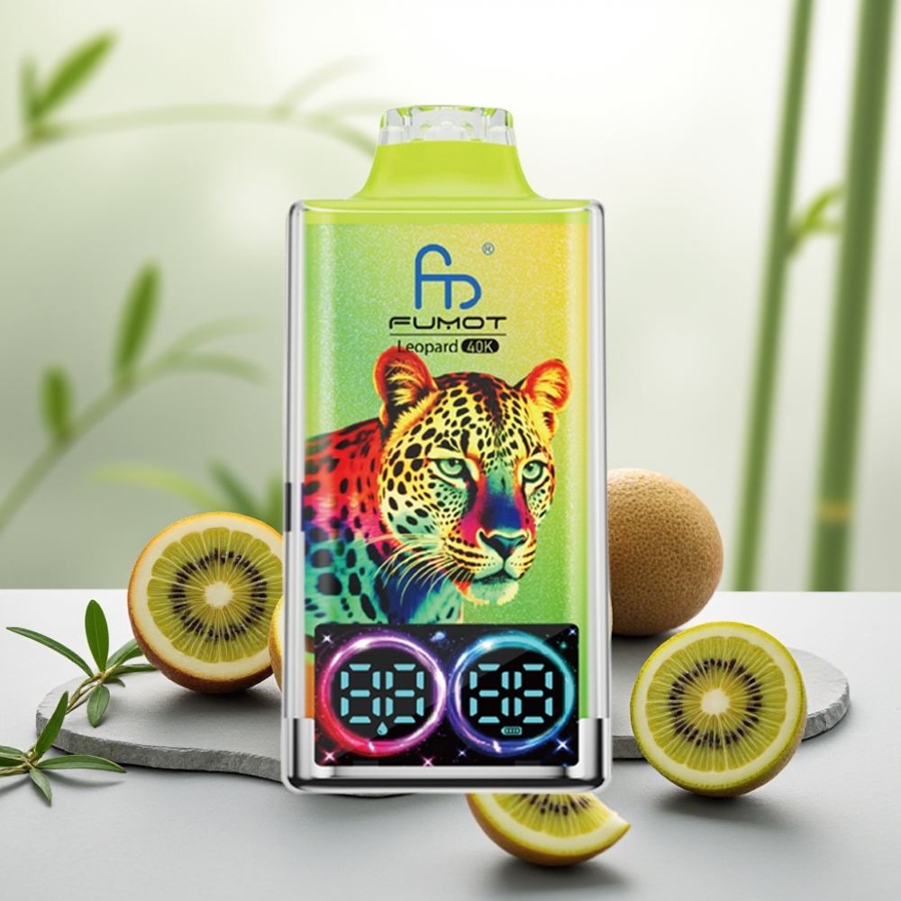Fumot Leopard 40K Puffs Disposable Vape Kiwi Fructul Pasiei Guava 5% Nicotine 700mAh Dual Mesh