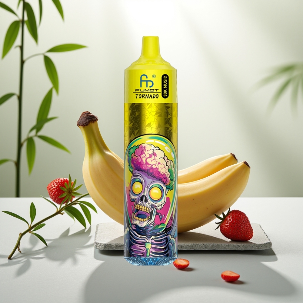Fumot RandM Tornado 30000 Banana Căpșună 30mL 5% LED