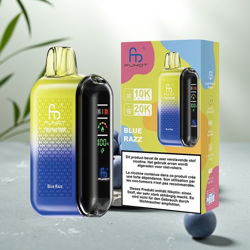 Fumot Tornado 20000 Puffs Afine Albastre 20ml 850mAh Dual Mesh Smart Display