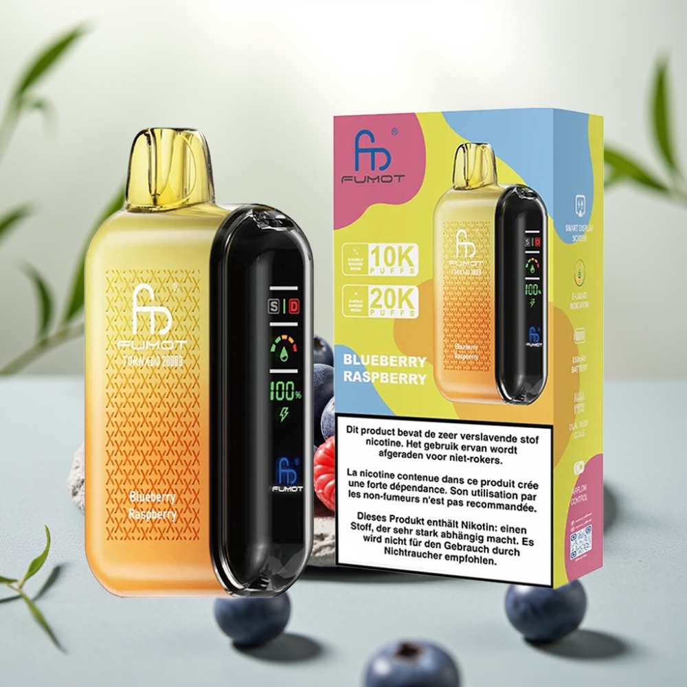Fumot Tornado 20000 Puffs Afine Zmeură, 20ml, 850mAh, 2% Nicotină