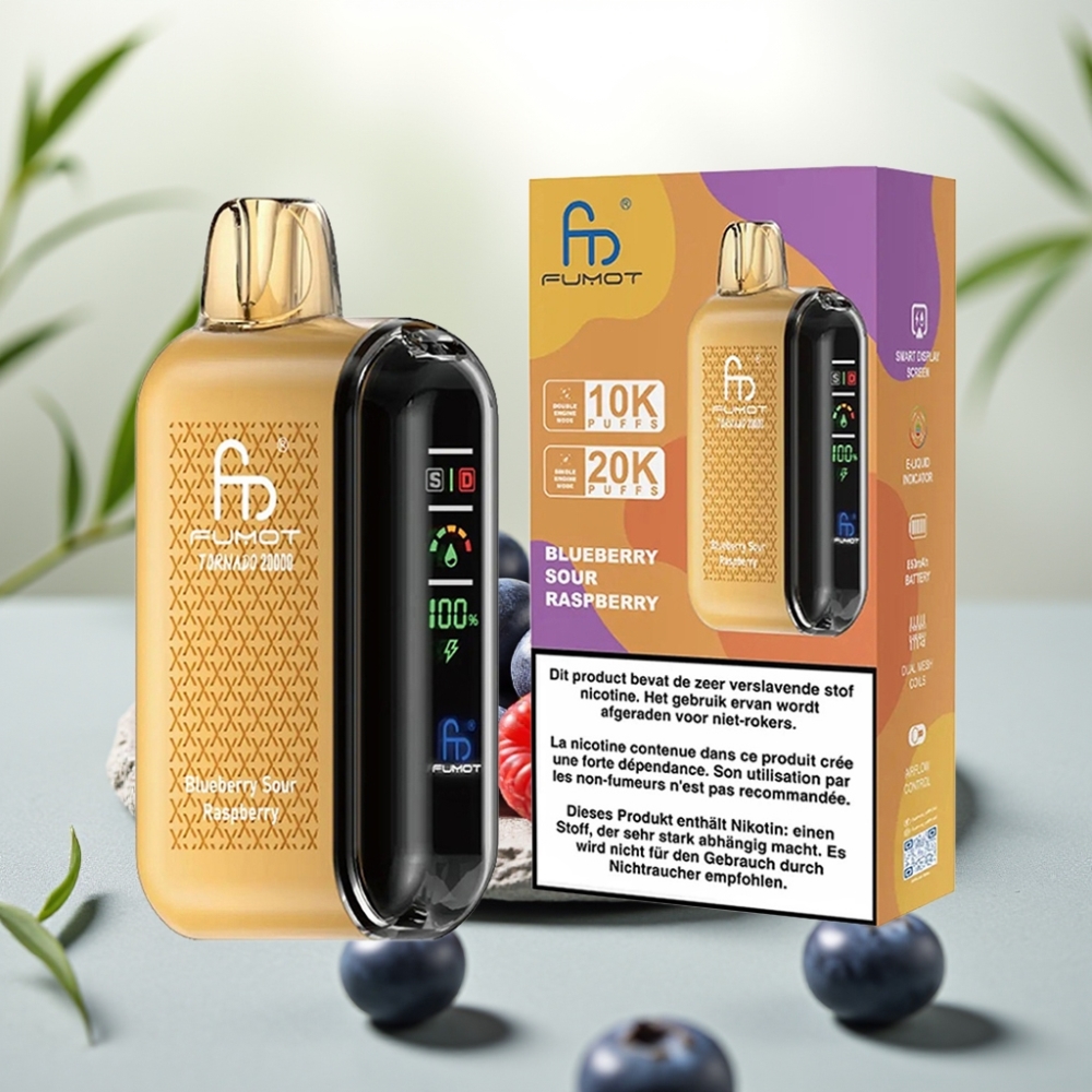 Fumot Tornado 20000 Puffs Afine acrișoare albastre, 20ml, 850mAh, 2% Nicotină