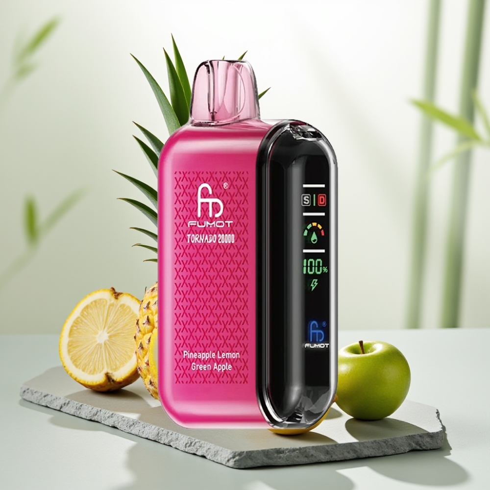Fumot Tornado 20000 Puffs Ananas Lămâie Măr Verde 20ml 850mAh 2% Nicotină