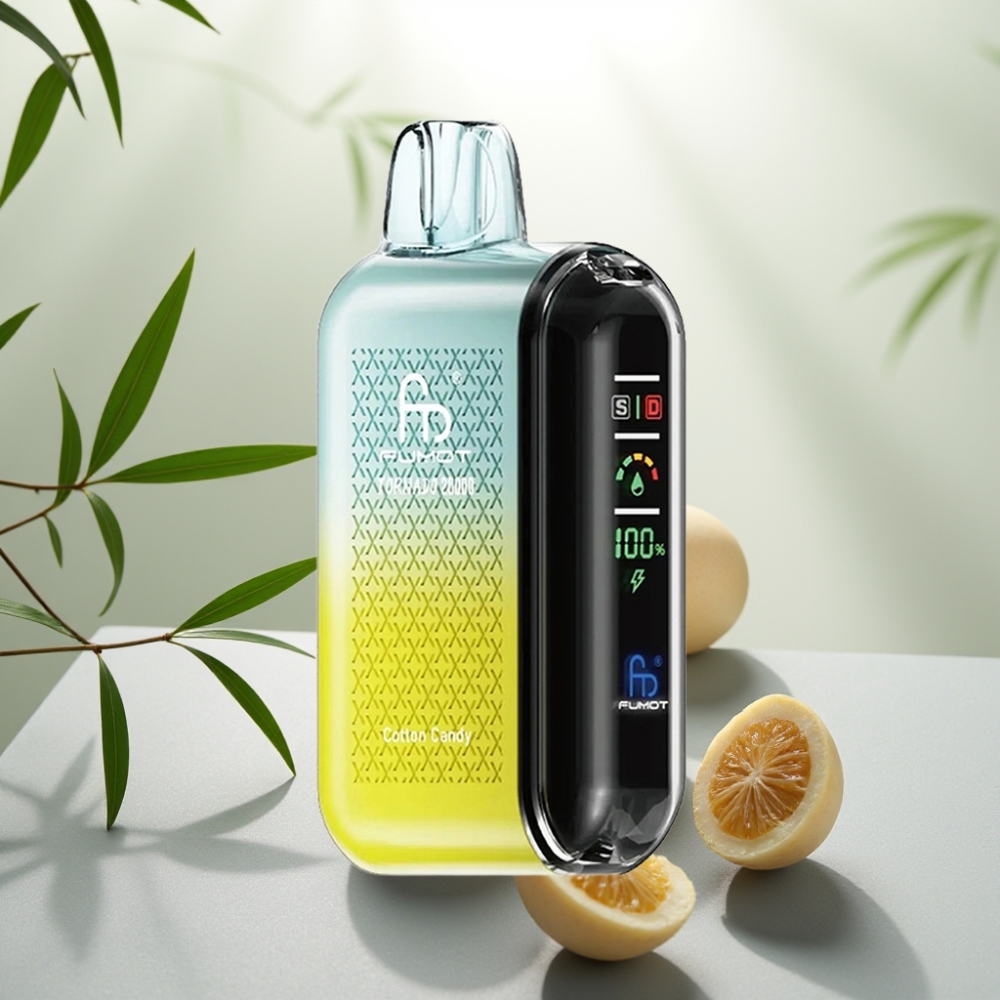 Fumot Tornado 20000 Puffs Bomboane de bumbac 20ml 850mAh Afișaj Smart