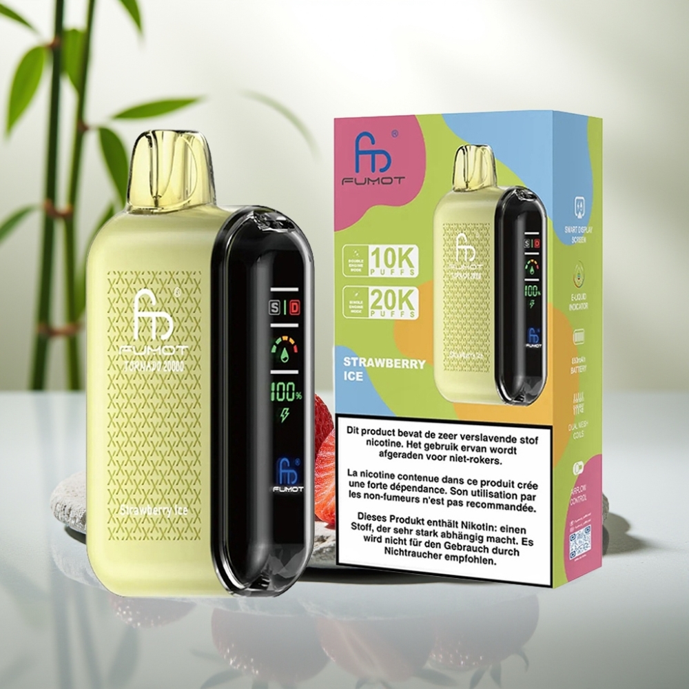 Fumot Tornado 20000 Puffs Capsă Dispozabilă Căpșuni Gheață, 20ml, 850mAh, 2% Nicotină