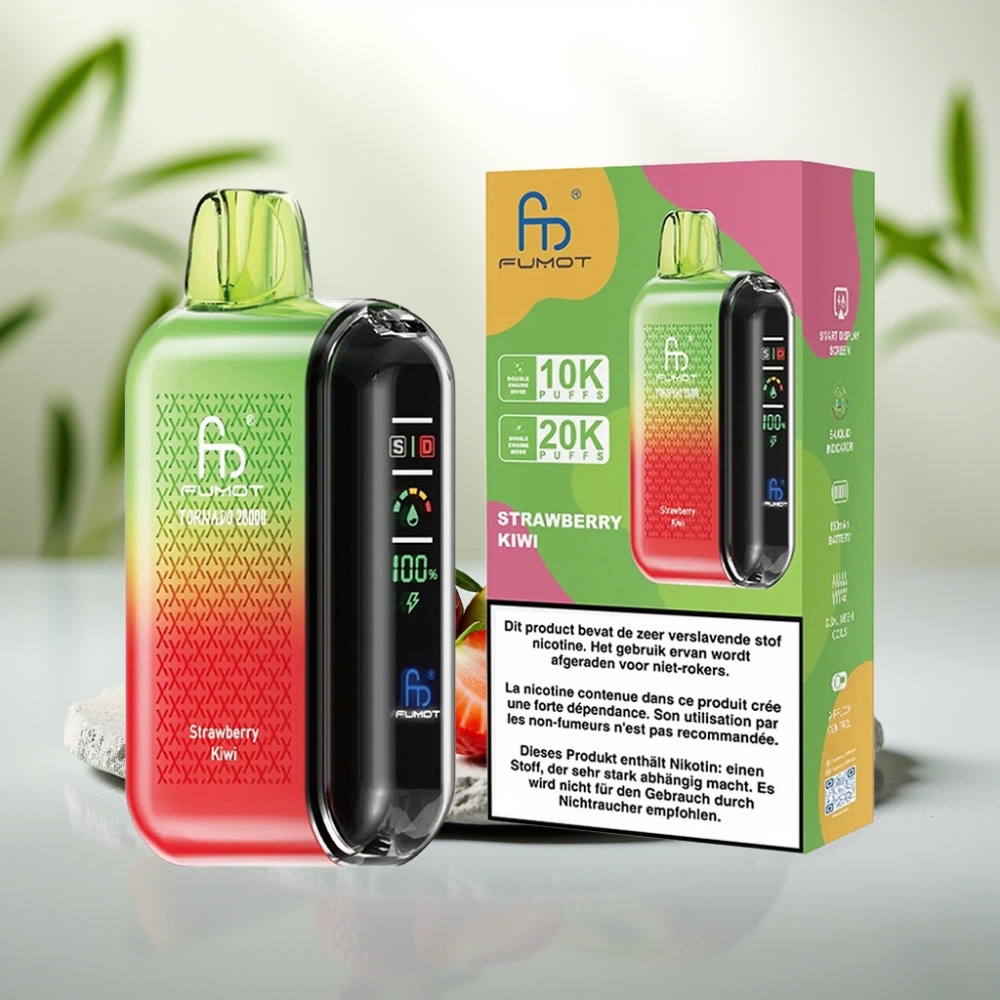 Fumot Tornado 20000 Puffs Capsă Dispozabilă Căpșuni Kiwi, 20ml, 850mAh, 2% Nicotină