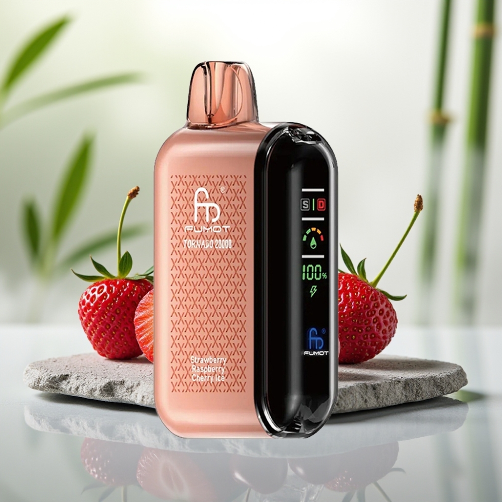 Fumot Tornado 20000 Puffs Capsă Dispozabilă Căpșuni Zmeură Cireș Gheață 20ml 850mAh