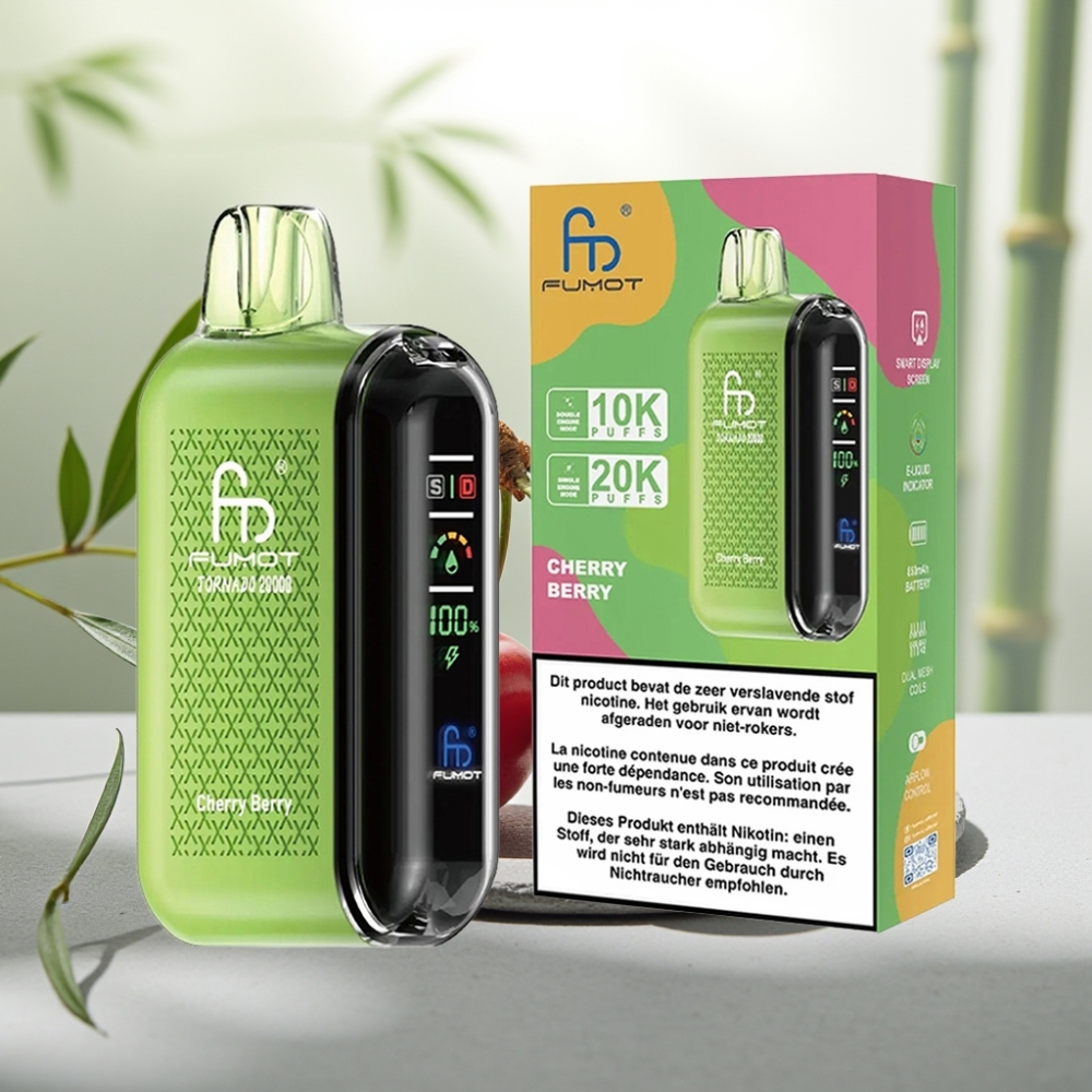 Fumot Tornado 20000 Puffs Cireșă Coacăză 20ml 850mAh Afecțiune Aer Dual Mesh