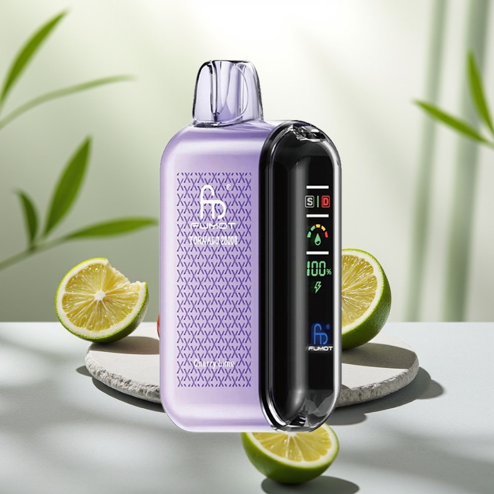 Fumot Tornado 20000 Puffs Cireșă Lime, 20ml, 850mAh, Afișaj Smart