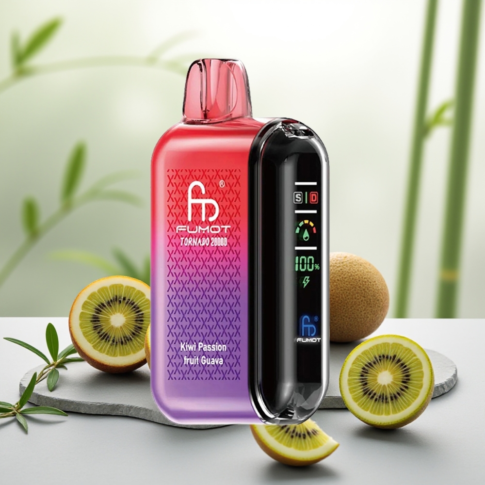 Fumot Tornado 20000 Puffs Kiwi Fructul Pasării Guava Dual Mesh Coil 20ml 850mAh