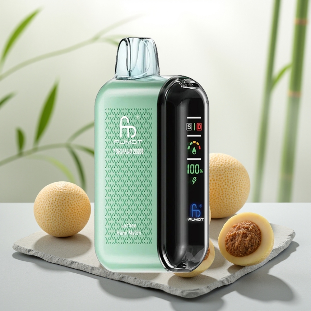 Fumot Tornado 20000 Puffs Litchi Pepene Galben, 20ml, 2% Nicotină, 850mAh