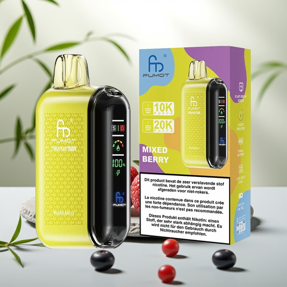 Fumot Tornado 20000 Puffs Mixed Berry 20ml 850mAh Afișaj Smart Control Aer