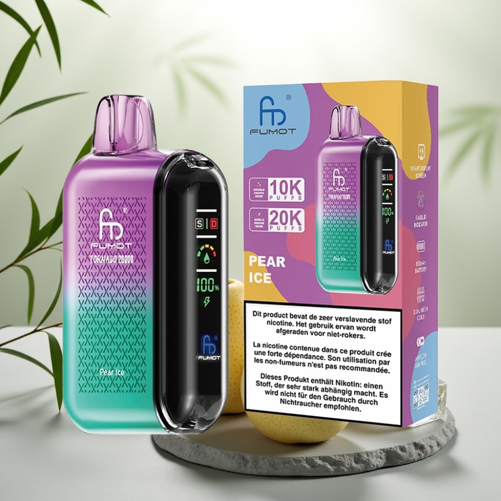 Fumot Tornado 20000 Puffs Pară Ice 20ml 850mAh Afișaj Smart Control Aer