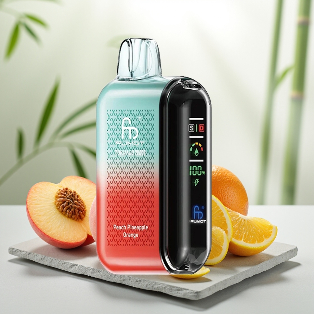 Fumot Tornado 20000 Puffs Piersică Ananas Portocală 20ml 850mAh 2% Nicotină