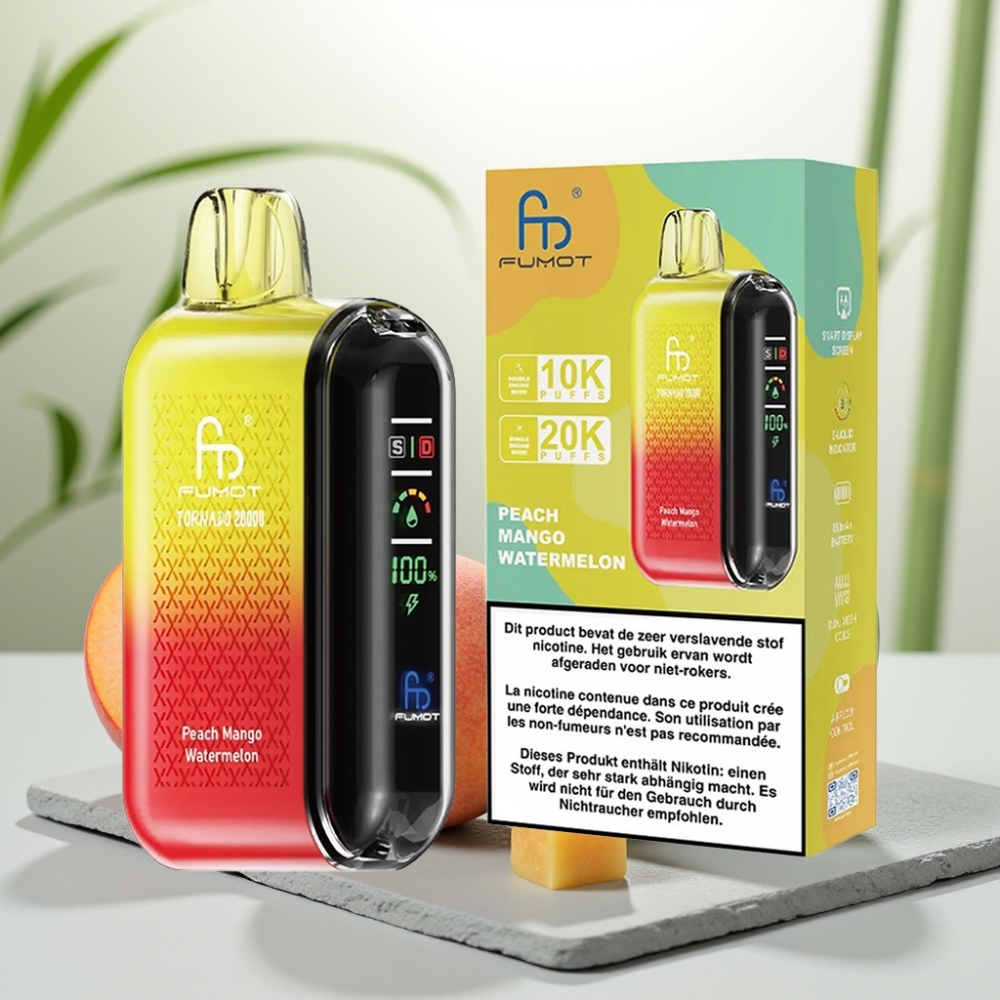 Fumot Tornado 20000 Puffs Piersică Mango Pepene Galben, 20ml, 850mAh, 2% Nicotină