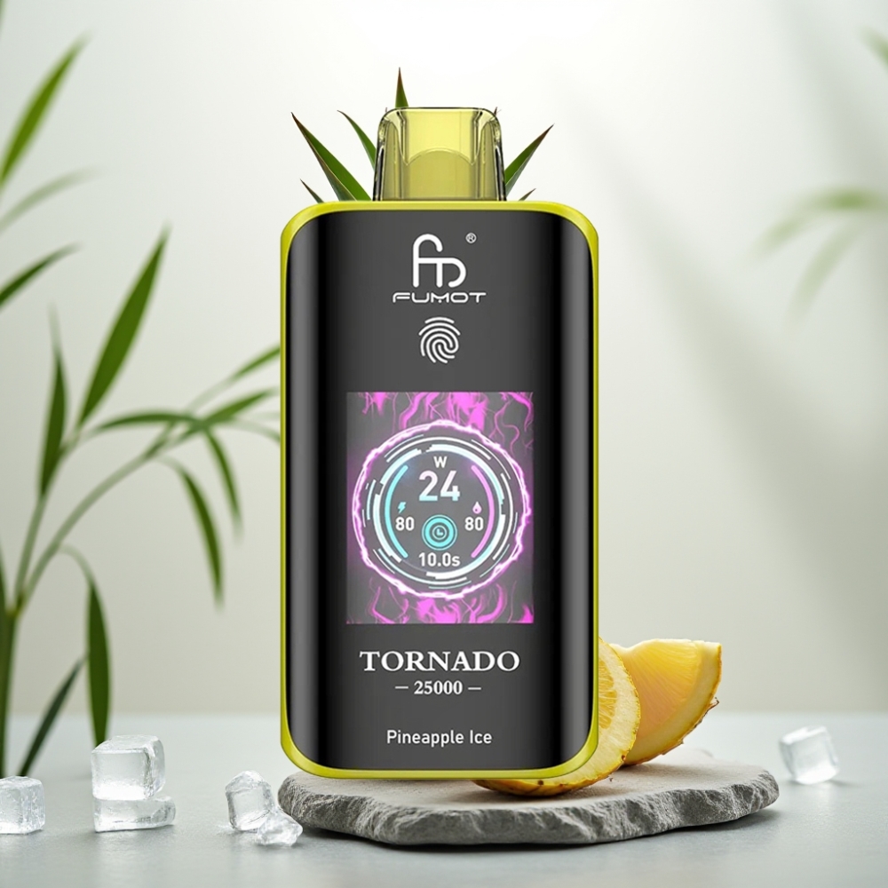 Fumot Tornado 25000 Puffs Ananas Gheață, 700mAh, 20ml, 5% Nicotină