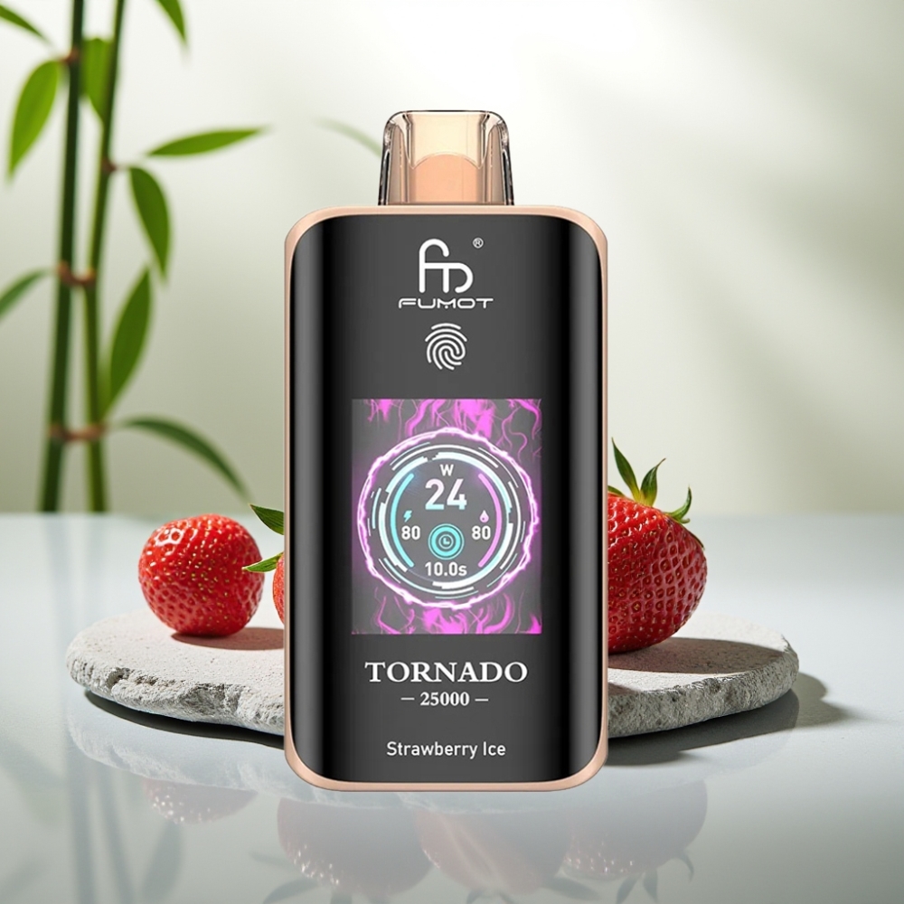 Fumot Tornado 25000 Puffs Capsă Dispozabilă Căpșuni Ice, 20ml, 700mAh, Tip-C