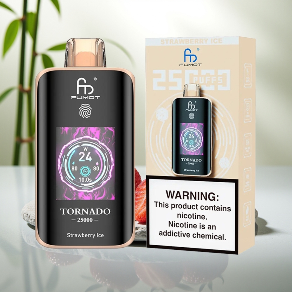 Fumot Tornado 25000 Puffs Capsă Dispozabilă Căpșuni Ice, 20ml, 700mAh, Tip-C