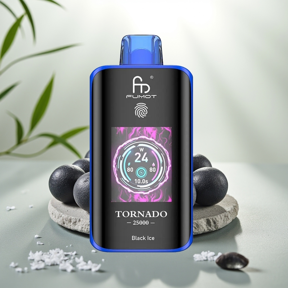 Fumot Tornado 25000 Puffs Gheață Neagră, 20ml, 700mAh, Tip-C