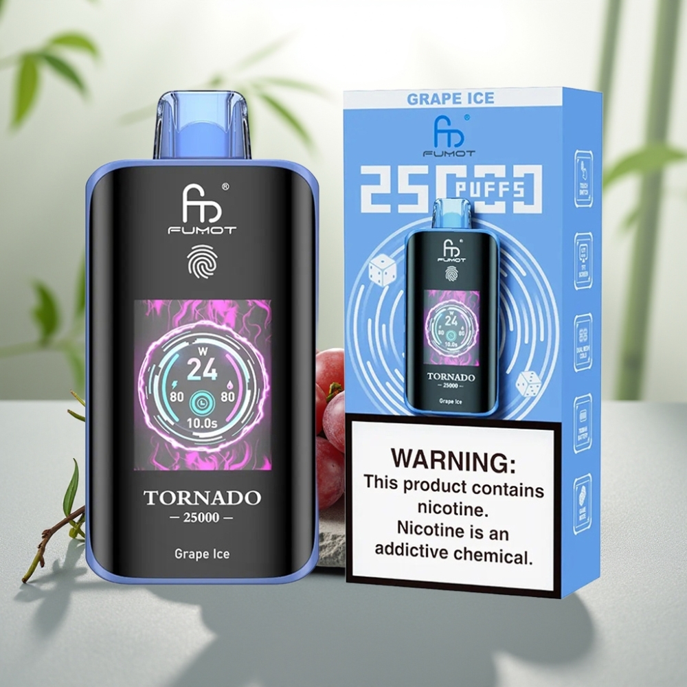 Fumot Tornado 25000 Puffs Gheață de Struguri, 20ml, 700mAh, Tip-C