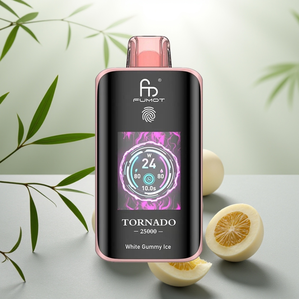 Fumot Tornado 25000 Puffs Guma Alba Gheata, 20ml, 700mAh, Tip-C