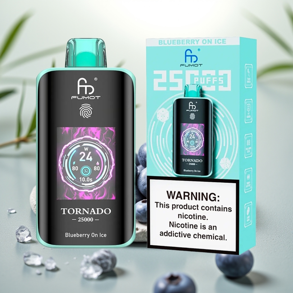 Fumot Tornado Afine pe Gheață 25000 Puffs, 20ml, 5% Nicotină, Tip-C