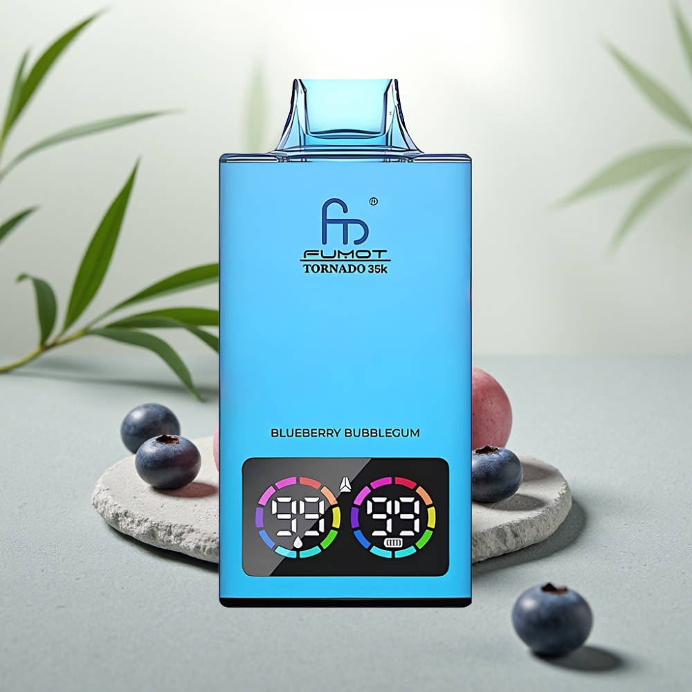 Fumot Tornado 35K Disposable Vape Guma de mestecat afine, Dual Mesh Coil, 35000 Puffs