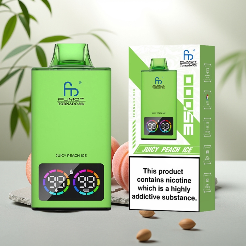 Fumot Tornado 35K Disposable Vape Piersică Zguduitoare - 15ml, 700mAh, USB-C