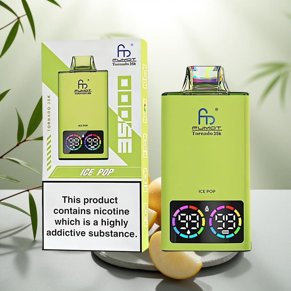 Fumot Tornado 35K Disposable Vape Pop Ice, 15ml, 700MAH, USB-C, 35000 Pufuri