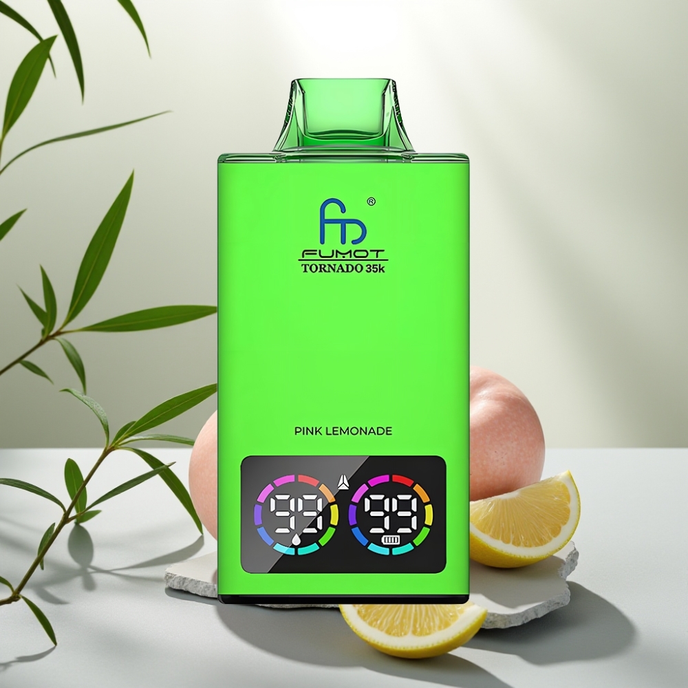 Fumot Tornado 35K Dispozabil Dual Mesh Coil, 15ml, 35000 Pufări, Lămâie Roz