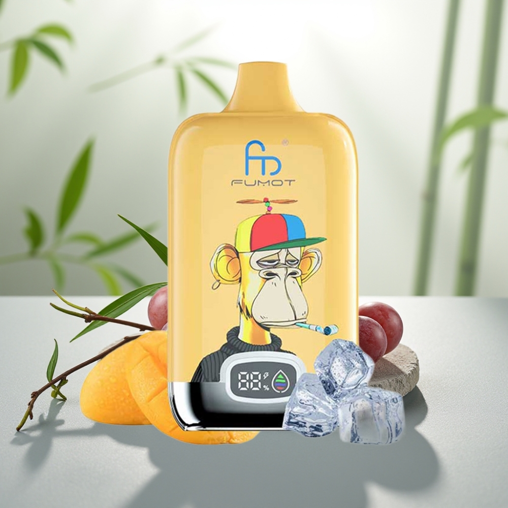 Fumot Tornado Digital Box 12000 Puffs Struguri Gheață, 20ml, 550mAh, 67g