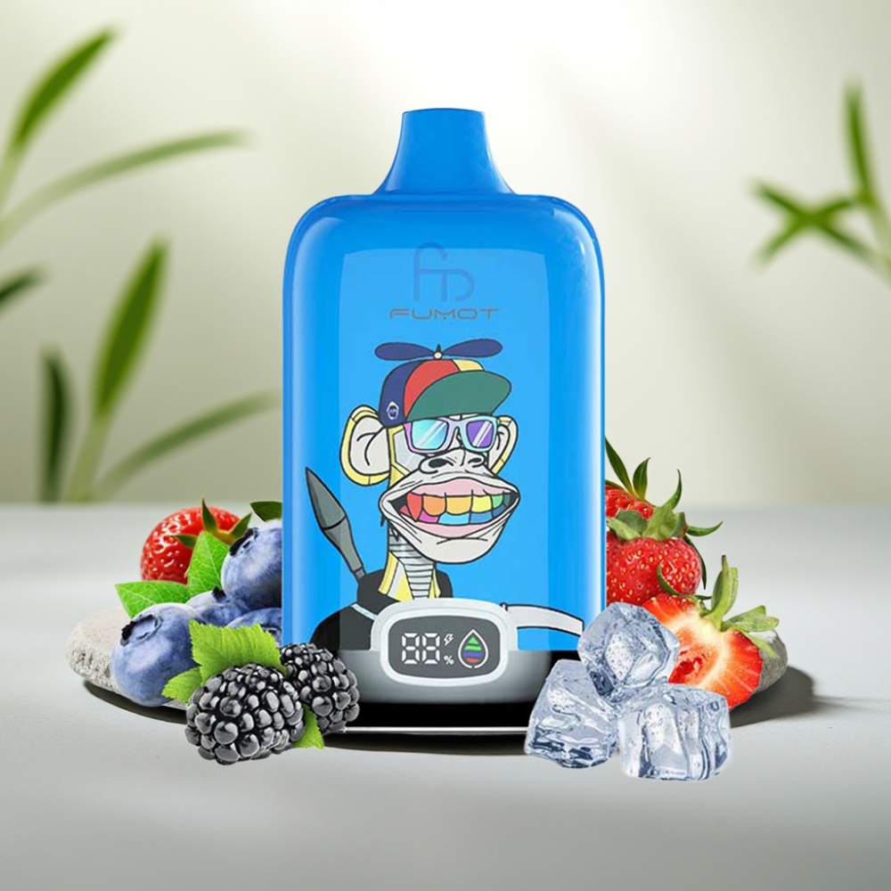 Fumot Tornado Digital Box 12000 Puffuri Capsă Dispozabilă Căpșuni Struguri 20ml 550mAh