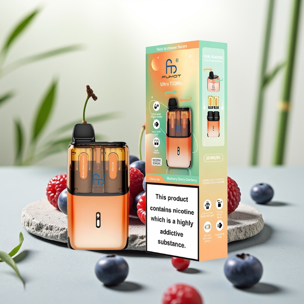 Fumot Ultra T32000 Afumător Disposable Aroma de Afină, Cireșă și Coacăză - Cireșă Ice, 32000 puffuri, 24ml, 20mg