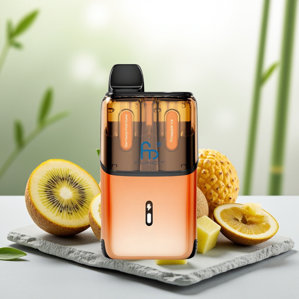 Fumot Ultra T32000 Disposable Vape Kiwi Fructul Pasării Guava - Ananas Gheață, 32000 puffuri, 24ml, 20mg