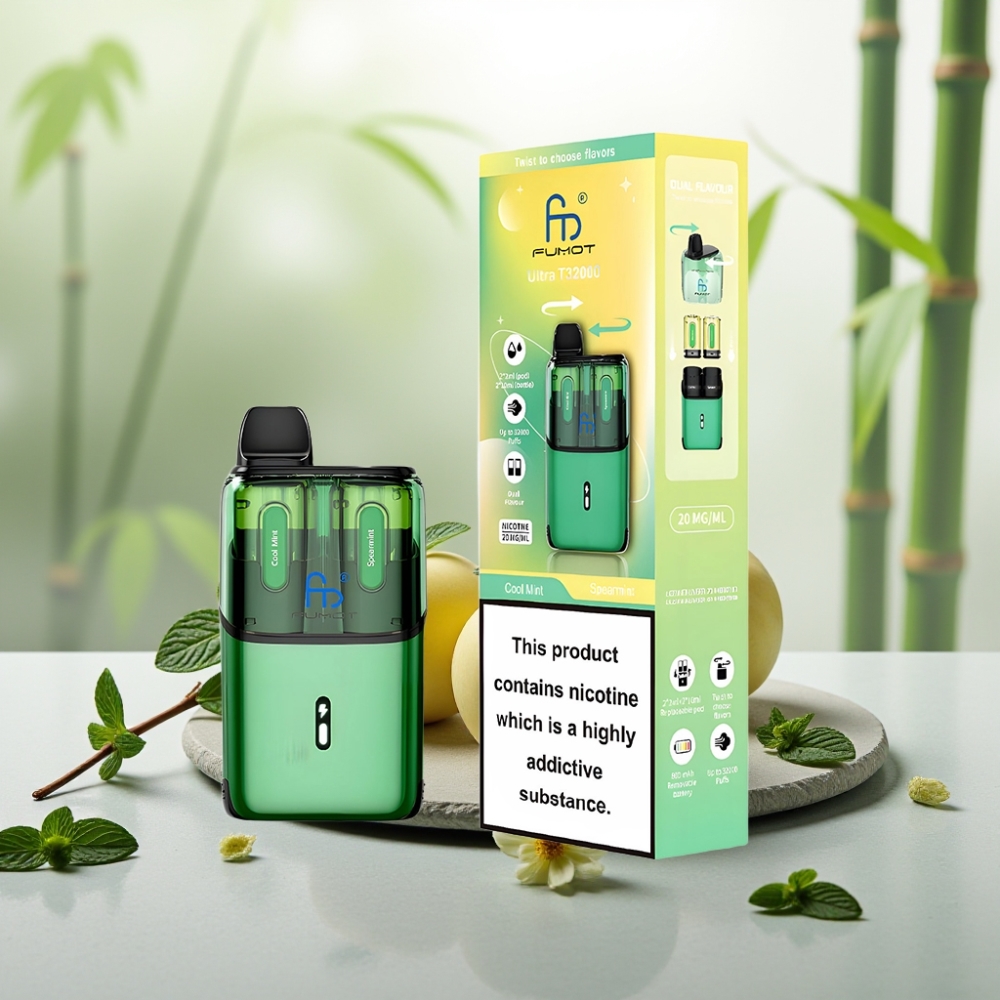Fumot Ultra T32000 Disposable Vape Mentă Răcoritoare - Spearmint, 32000 Pufuri, 800mAh, 24ml