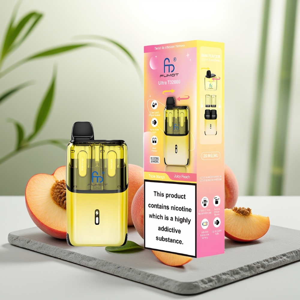 Fumot Ultra T32000 Triplu Mango - Piersică Zemoasă, 32000 puffuri, 24ml, 20mg