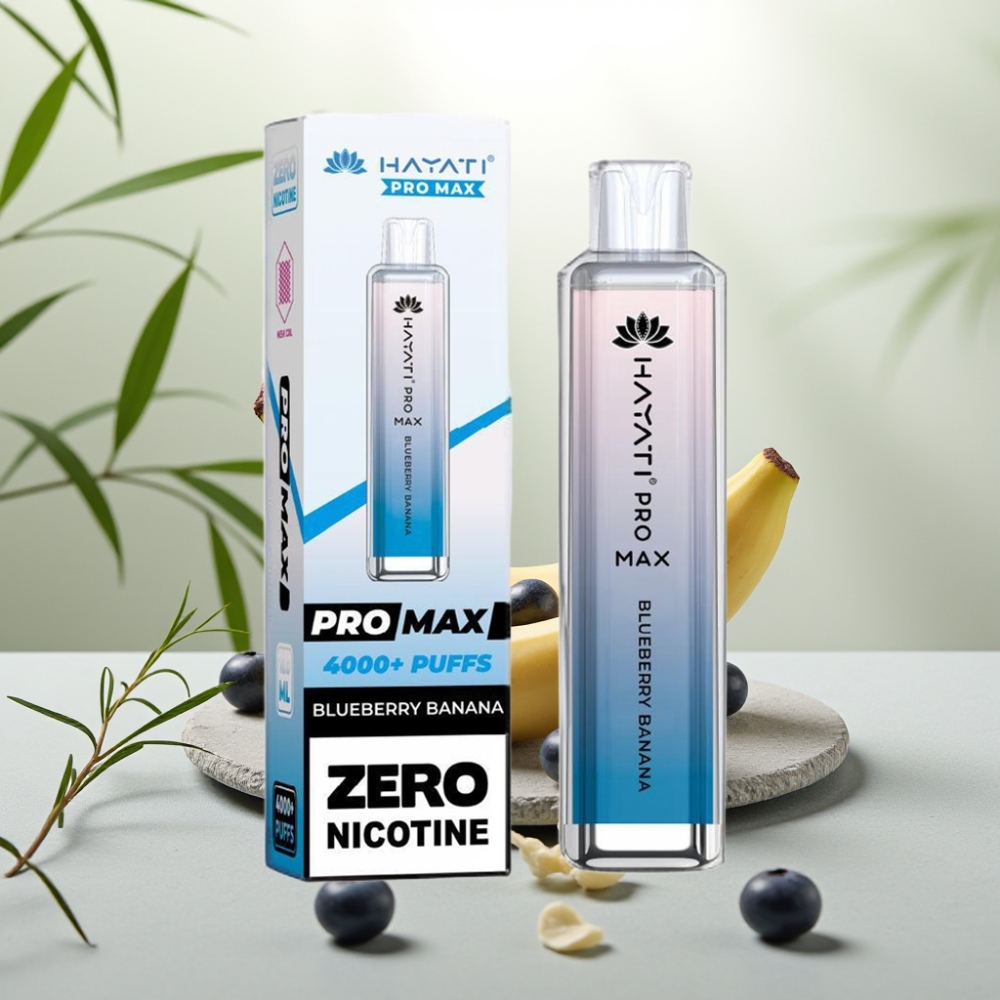 Hayati Pro Max 4000 Puffs Disposable Vape Afină Banana, 5% Nicotine, 1400mAh