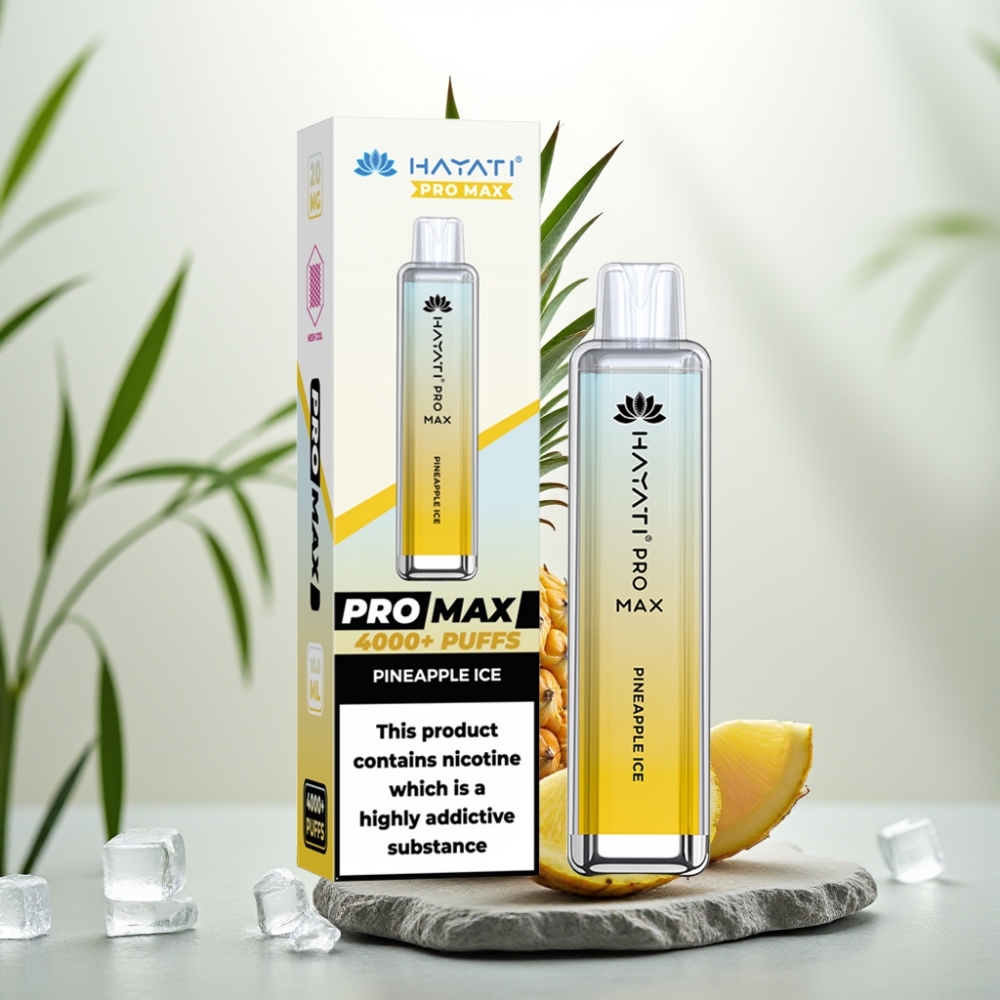Hayati Pro Max 4000 Puffs Disposable Vape Ananas Gheață, 5% Nicotină, 1400mAh