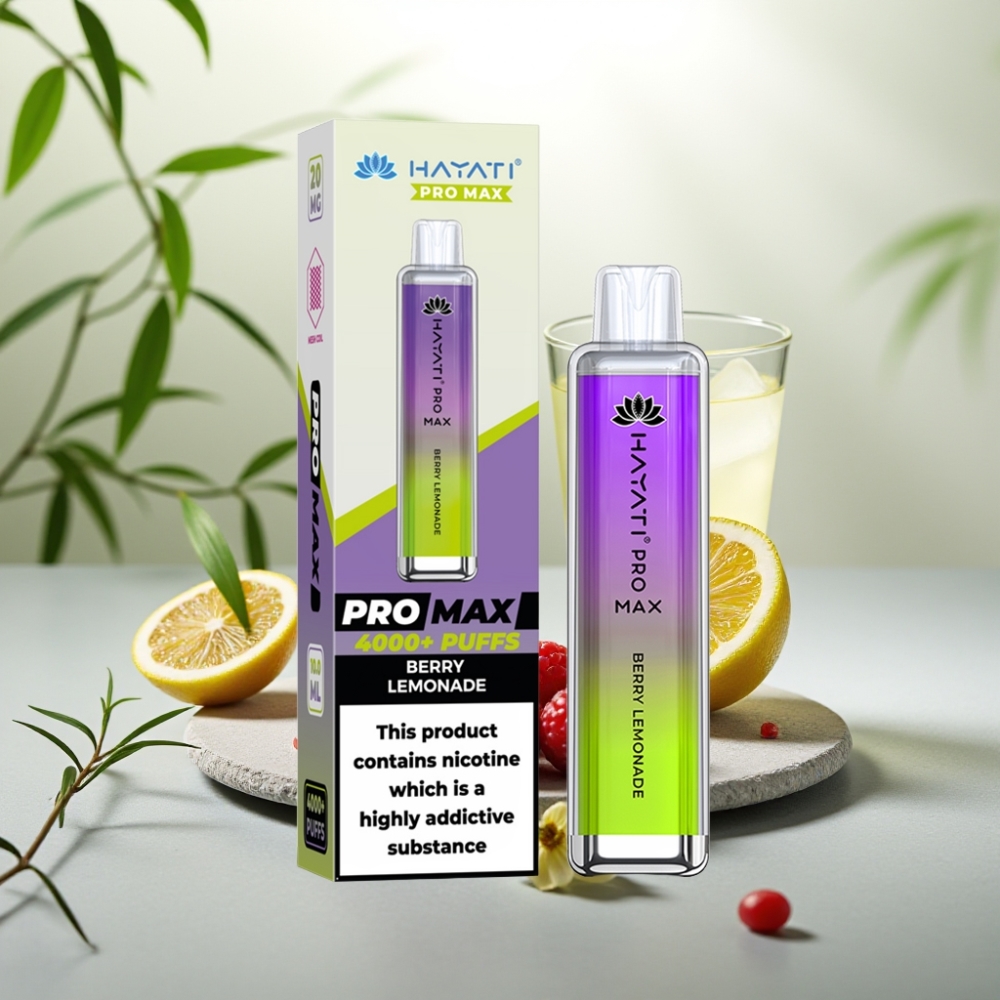 Hayati Pro Max 4000 Puffs Disposable Vape Băutură cu Zmeură și Lămâie 2ml 1400mAh