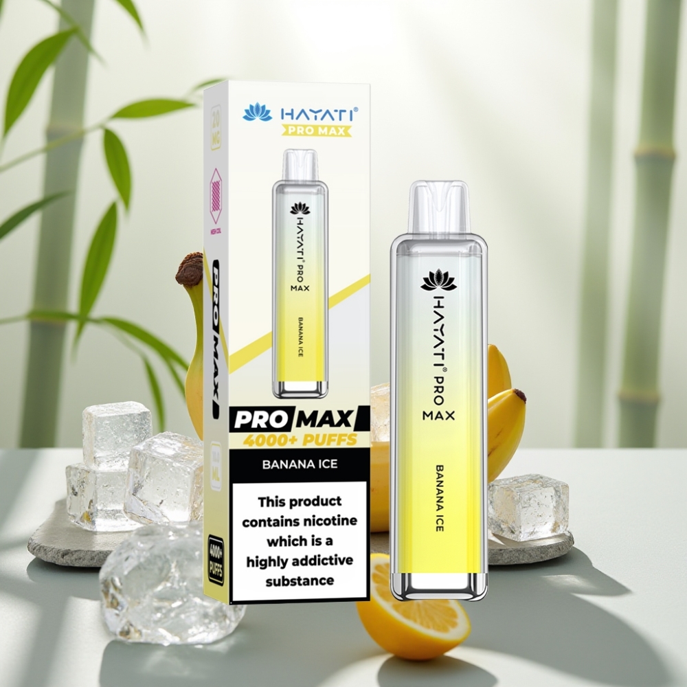 Hayati Pro Max 4000 Puffs Disposable Vape Banana Ice 2% 5% Nicotine 1400mAh